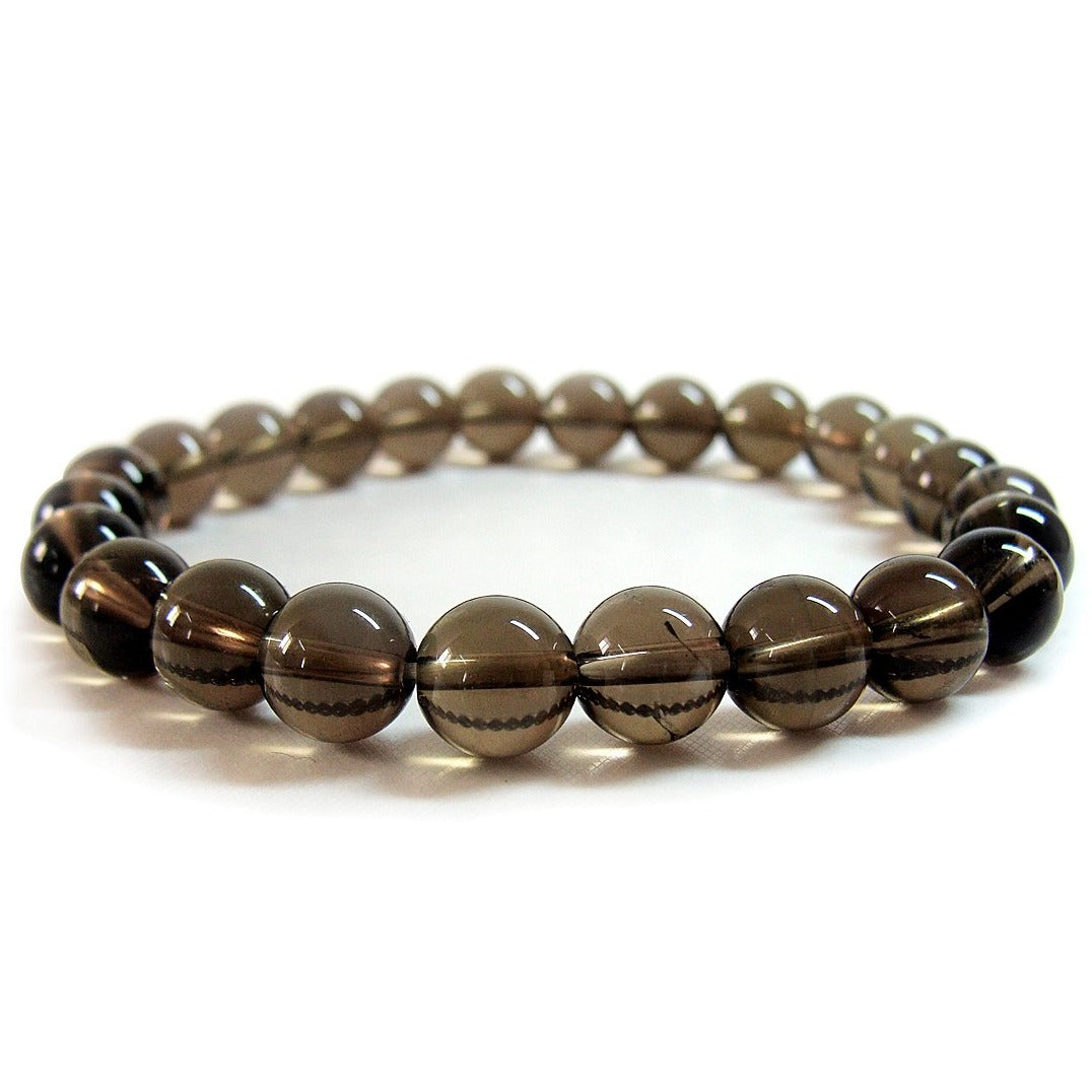 Buy Reiki Crystal Products Certified Smoky Quartz Bracelet Round Beads 10  mm Crystal Stone Bracelet for Reiki Healing and Crystal Healing Stones  Bracelet (Color : Grey) at Amazon.in